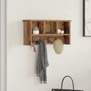 vidaXL Fali Kabáthorog polcokkal Öreg fa 50 x 16 x 26 cm Faanyag