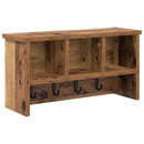 vidaXL Fali Kabáthorog polcokkal Öreg fa 50 x 16 x 26 cm Faanyag