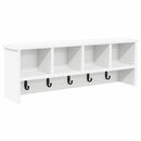 vidaXL Fali Kabáthorog polcokkal Fehér 75 x 16 x 26 cm Faanyag