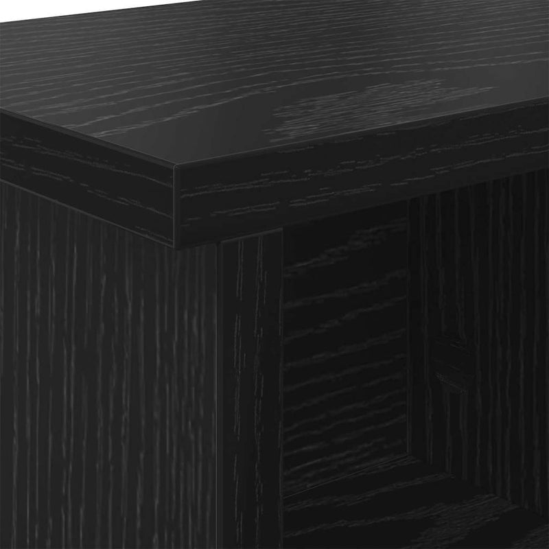 vidaXL Fali Kabáthorog polcokkal Musta tammi 75 x 16 x 26 cm Faanyag