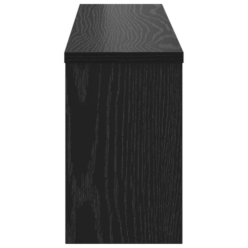 vidaXL Fali Kabáthorog polcokkal Musta tammi 75 x 16 x 26 cm Faanyag