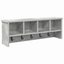 vidaXL Fali Kabáthorog polcokkal Beton Szürke 75 x 16 x 26 cm Faanyag