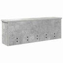 vidaXL Fali Kabáthorog polcokkal Beton Szürke 75 x 16 x 26 cm Faanyag