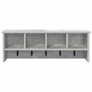 vidaXL Fali Kabáthorog polcokkal Beton Szürke 75 x 16 x 26 cm Faanyag