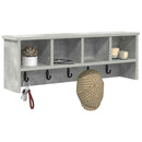 vidaXL Fali Kabáthorog polcokkal Beton Szürke 75 x 16 x 26 cm Faanyag