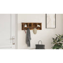 vidaXL Fali Kabáthorog polcokkal Füstölt tölgy 75 x 16 x 26 cm Faanyag