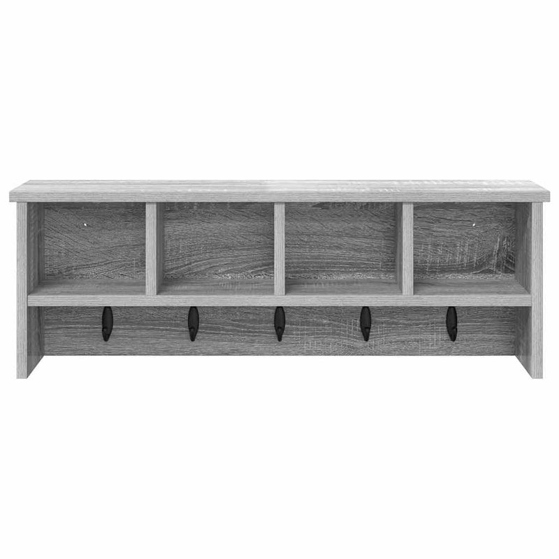 vidaXL Fali Kabáthorog polcokkal Szürke sonoma 75 x 16 x 26 cm Faanyag