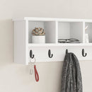 vidaXL Fali Kabáthorog polcokkal Fehér 100 x 16 x 26 cm Faanyag