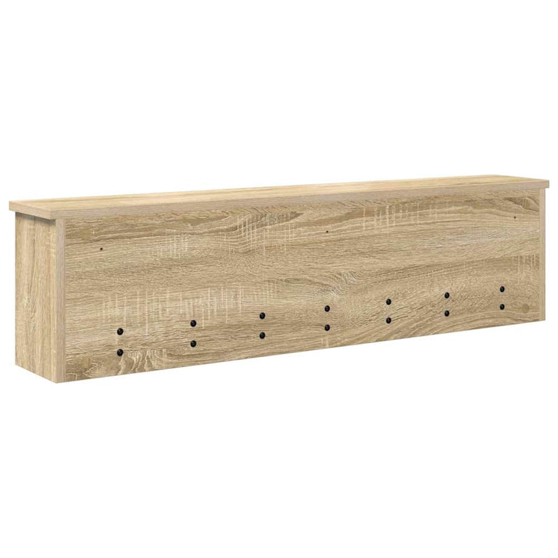 vidaXL Fali Kabáthorog polcokkal sonoma tölgy 100 x 16 x 26 cm Faanyag