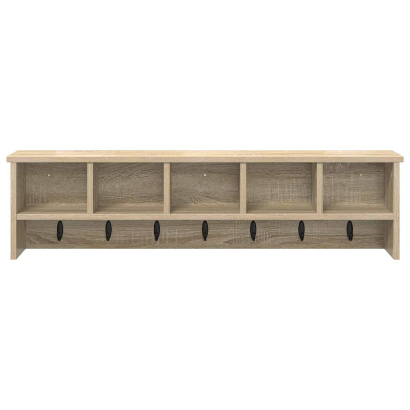 vidaXL Fali Kabáthorog polcokkal sonoma tölgy 100 x 16 x 26 cm Faanyag