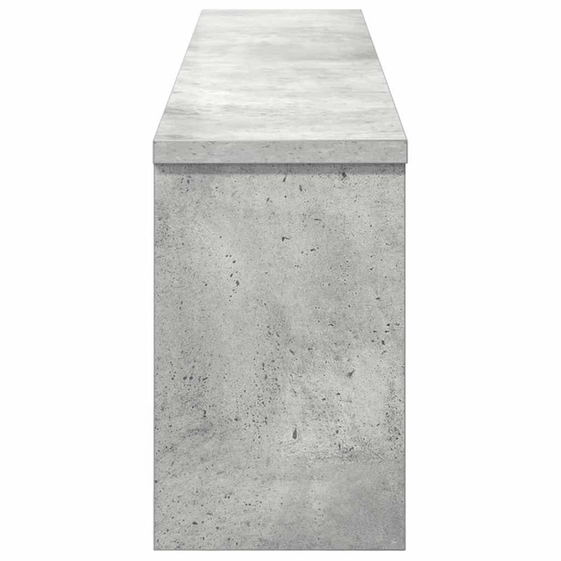 vidaXL Fali Kabáthorog polcokkal Beton szürke 100 x 16 x 26 cm Faanyag