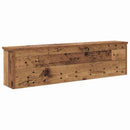 vidaXL Fali Kabáthorog polcokkal Öreg fa 100 x 16 x 26 cm Faanyag