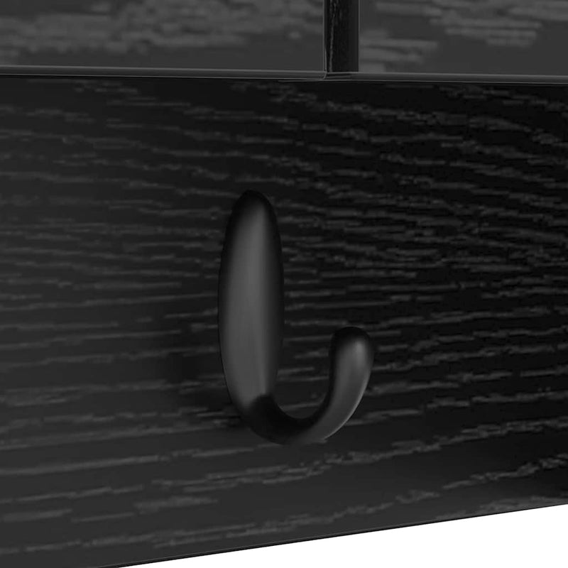 vidaXL Fali Kabáthorog polcokkal Musta tammi 50 x 20 x 30 cm Faanyag