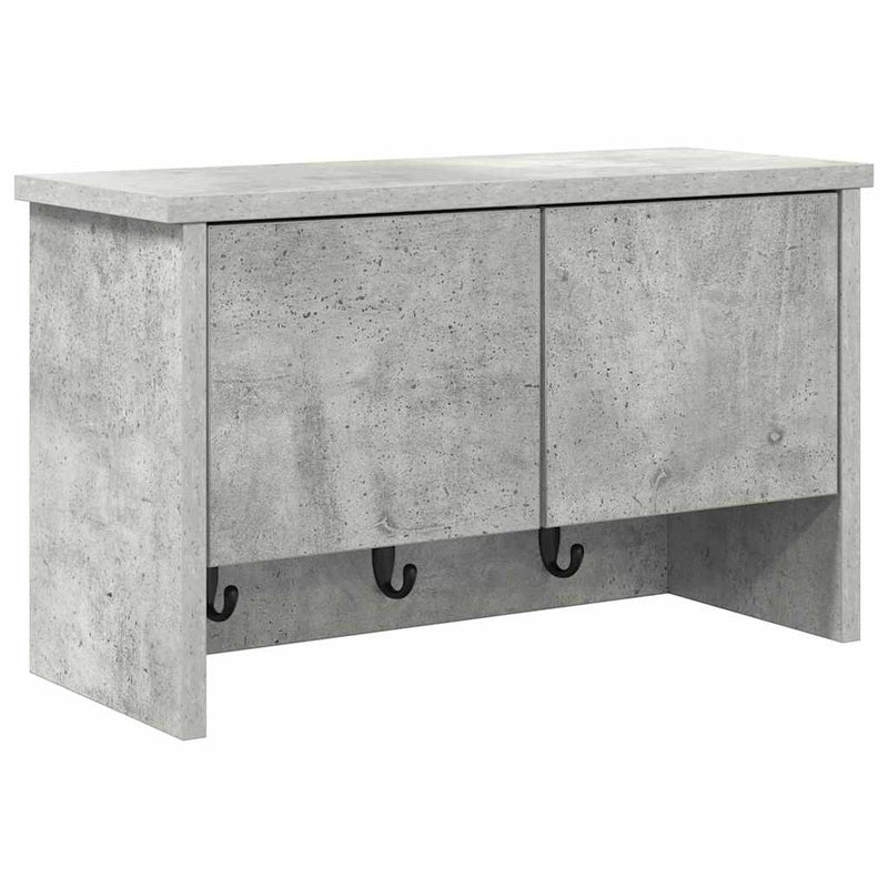 vidaXL Fali Kabáthorog polcokkal Beton szürke 50 x 20 x 30 cm Faanyag