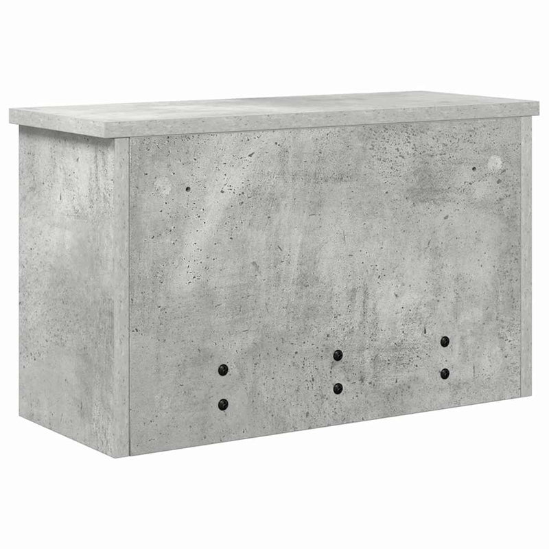vidaXL Fali Kabáthorog polcokkal Beton szürke 50 x 20 x 30 cm Faanyag