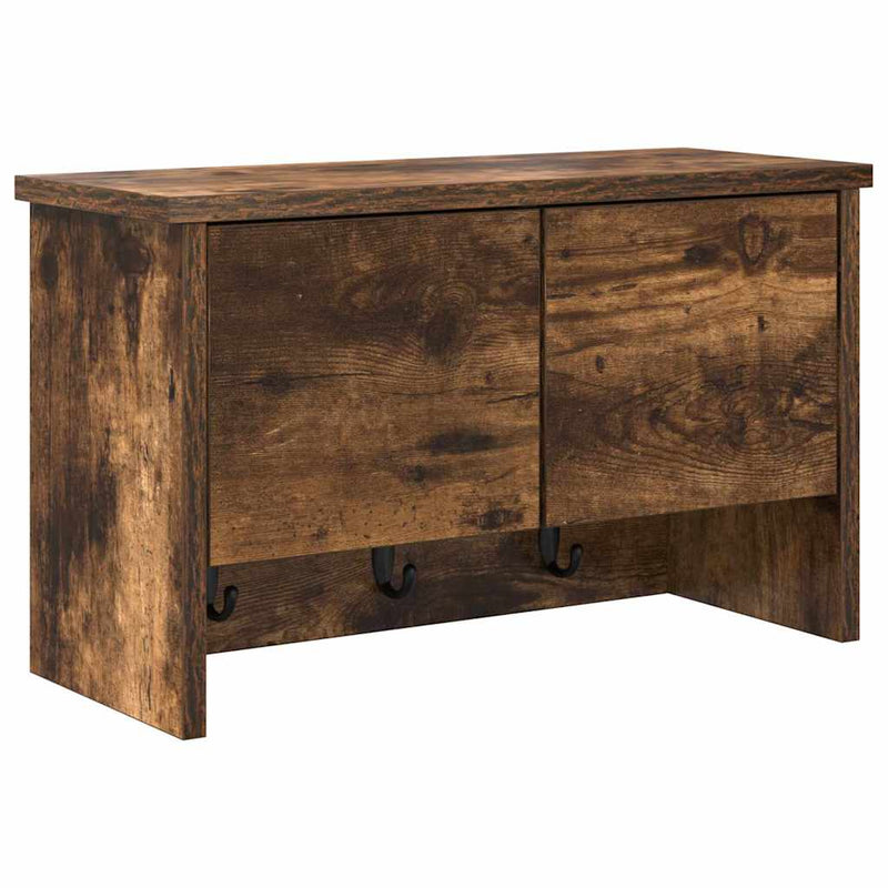 vidaXL Fali Kabáthorog polcokkal Füstölt tölgy 50 x 20 x 30 cm Faanyag