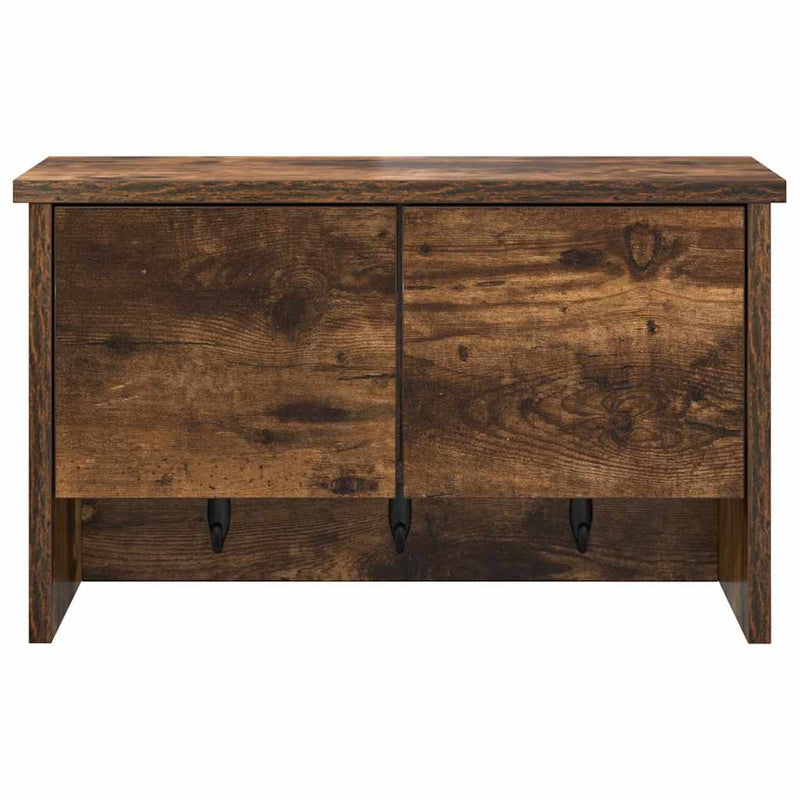 vidaXL Fali Kabáthorog polcokkal Füstölt tölgy 50 x 20 x 30 cm Faanyag