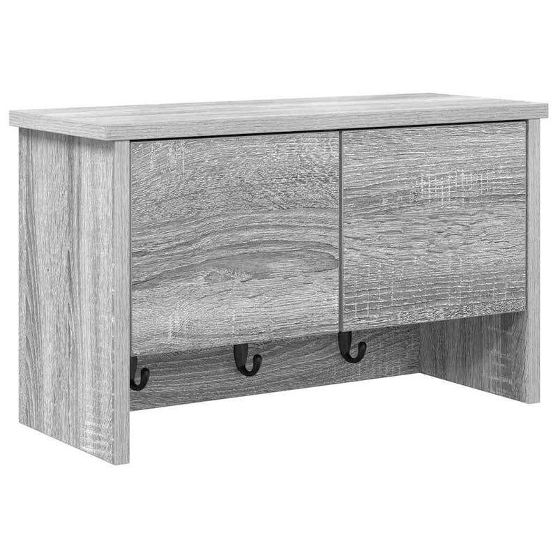 vidaXL Fali Kabáthorog polcokkal Szürke sonoma 50 x 20 x 30 cm Faanyag