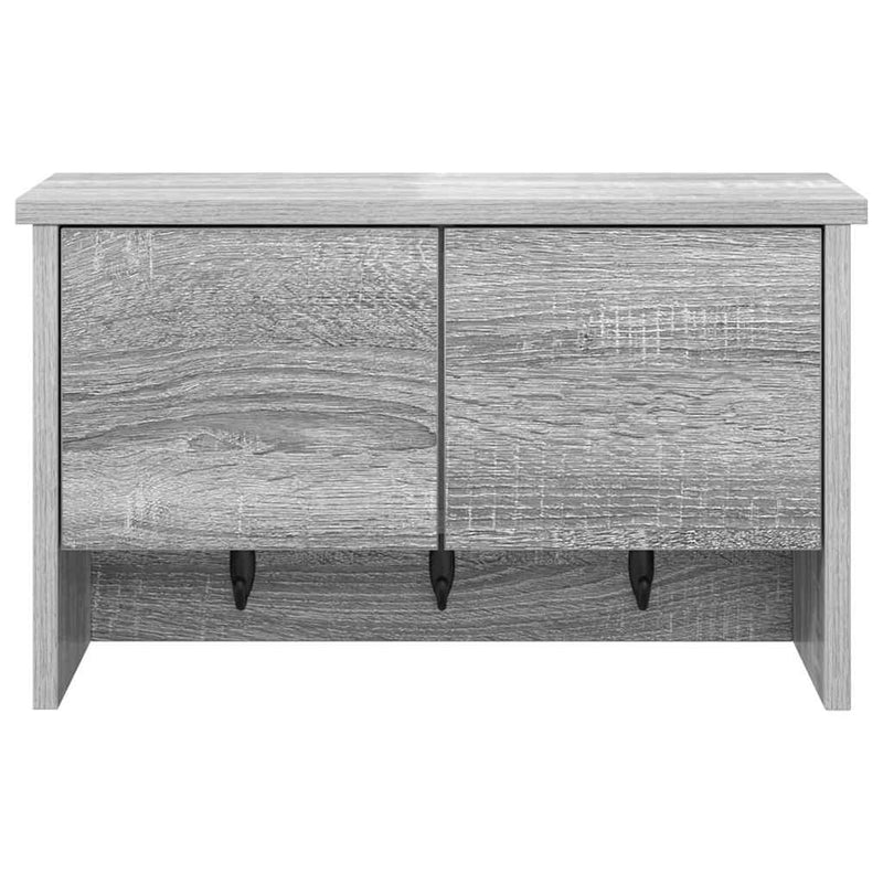 vidaXL Fali Kabáthorog polcokkal Szürke sonoma 50 x 20 x 30 cm Faanyag