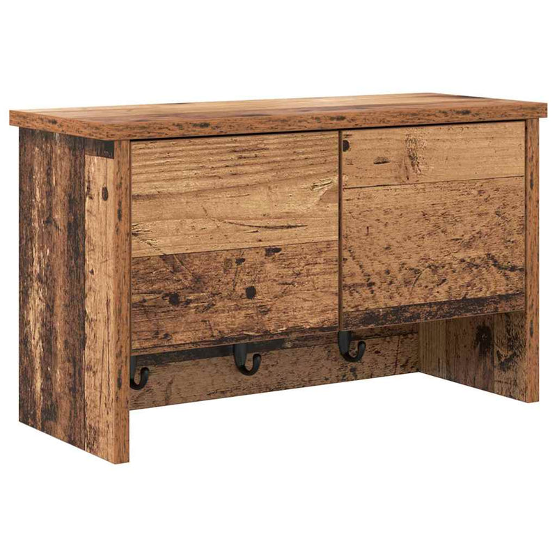 vidaXL Fali Kabáthorog polcokkal Régi fa 50 x 20 x 30 cm Faanyag