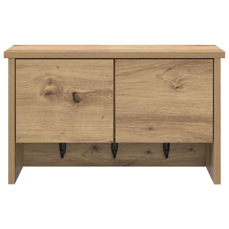 vidaXL Fali Kabáthorog ajtóval kézműves tölgy 50 x 20 x 30 cm Faanyag