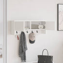 vidaXL Fali Kabáthorog polcokkal ajtóval Fehér 80 x 20 x 30 cm Faanyag