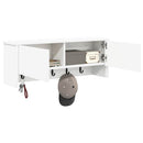 vidaXL Fali Kabáthorog polcokkal ajtóval Fehér 80 x 20 x 30 cm Faanyag