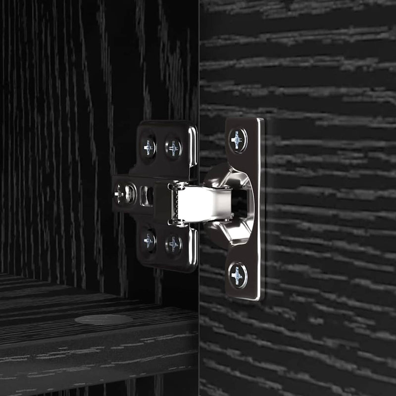 vidaXL Fali Kabáthorog polcokkal Musta tammi 80 x 20 x 30 cm Faanyag