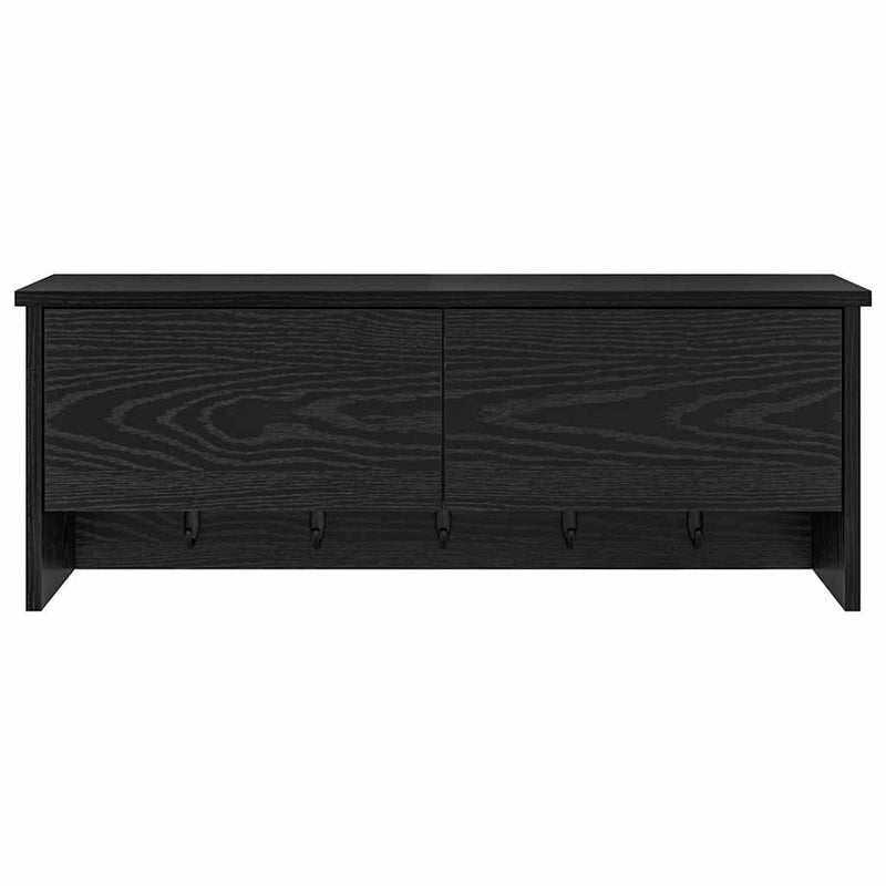 vidaXL Fali Kabáthorog polcokkal Musta tammi 80 x 20 x 30 cm Faanyag