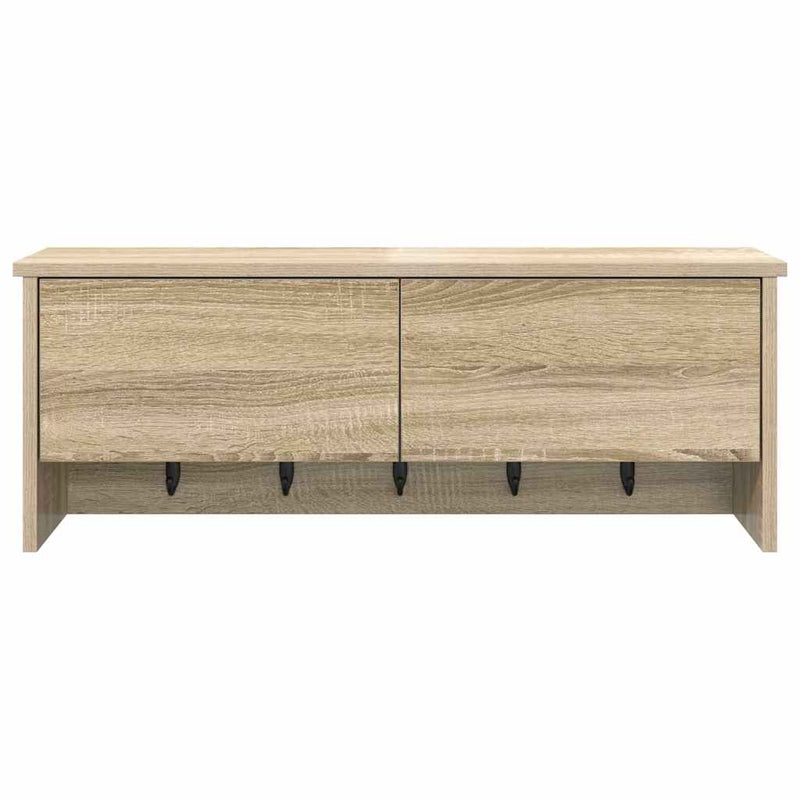 vidaXL Fali Kabáthorog polcokkal sonoma tölgy 80 x 20 x 30 cm Faanyag