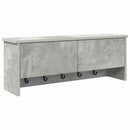 vidaXL Fali Kabáthorog polcokkal Beton Szürke 80 x 20 x 30 cm Faanyag