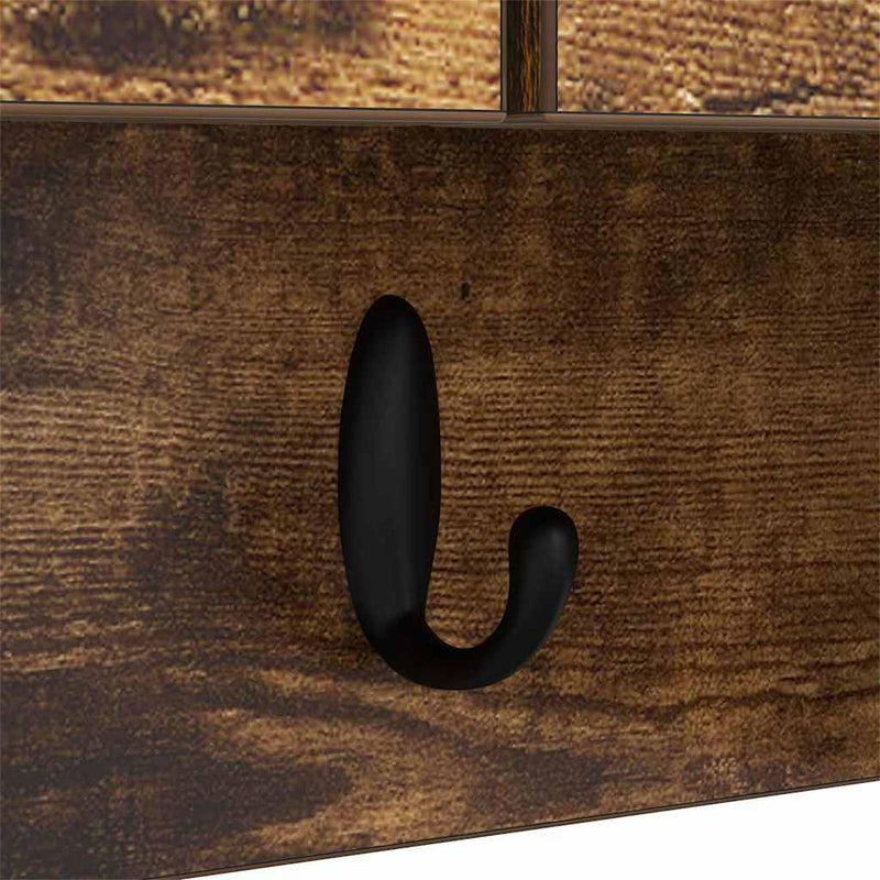 vidaXL Fali Kabáthorog polcokkal Füstölt tölgy 80 x 20 x 30 cm Faanyag