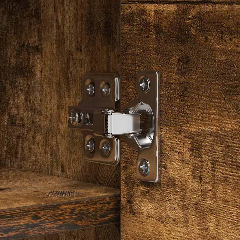 vidaXL Fali Kabáthorog polcokkal Füstölt tölgy 80 x 20 x 30 cm Faanyag