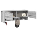 vidaXL Fali Kabáthorog polcokkal Szürke sonoma 80 x 20 x 30 cm Faanyag