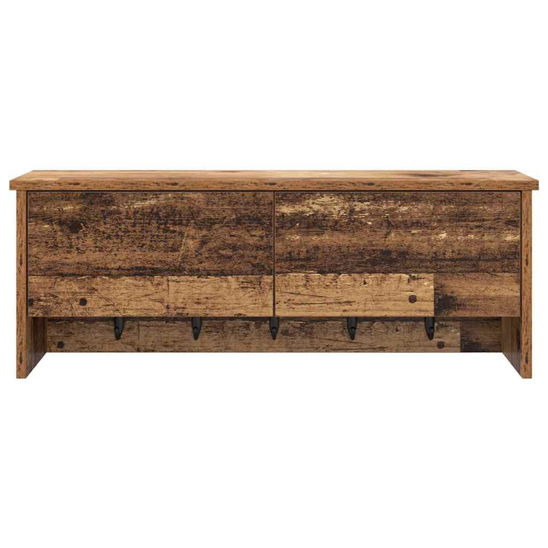 vidaXL Fali Kabáthorog polcokkal Régi fa 80 x 20 x 30 cm Faanyag