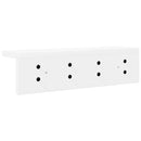 vidaXL Fali Kabáthorog tárolóval Fehér 40 x 10,5 x 10,5 cm Faanyag