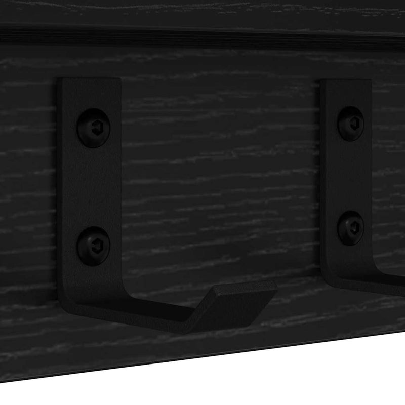 vidaXL Fali Kabáthorog Musta tammi 40 x 10.5 x 10.5 cm Faanyag