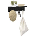 vidaXL Fali Kabáthorog Musta tammi 40 x 10.5 x 10.5 cm Faanyag