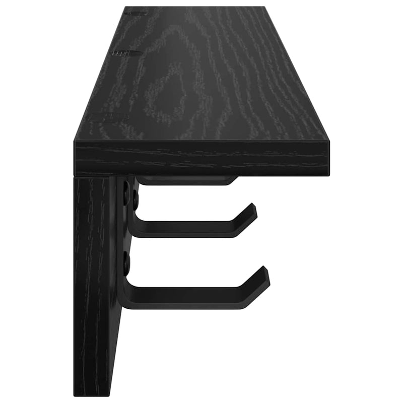 vidaXL Fali Kabáthorog Musta tammi 40 x 10.5 x 10.5 cm Faanyag