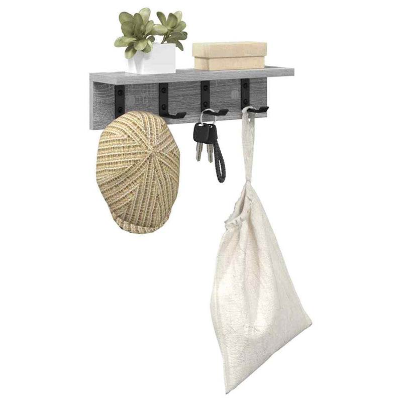 vidaXL Fali Kabáthorog Szürke sonoma 40 x 10.5 x 10.5 cm Faanyag