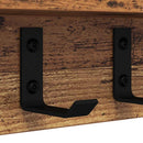 vidaXL Fali Kabáthorog tárolóval Öreg fa 40 x 10,5 x 10,5 cm Faanyag