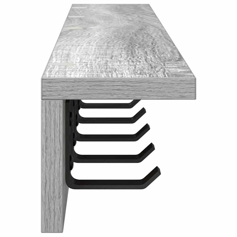 vidaXL Fali Kabáthorog Szürke sonoma 80 x 10.5 x 10.5 cm Faanyag
