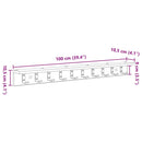 vidaXL Fali Kabáthorog Beton szürke 100 x 10.5 x 10.5 cm Faanyag