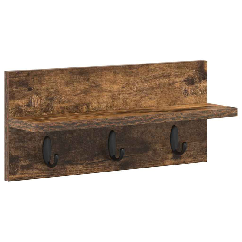 vidaXL Fali Kabáthorog Füstölt tölgy 40 x 10.5 x 18 cm Faanyag