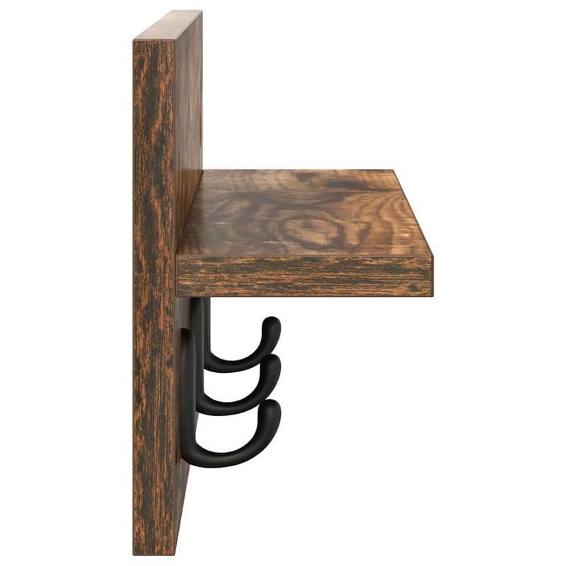 vidaXL Fali Kabáthorog Füstölt tölgy 40 x 10.5 x 18 cm Faanyag