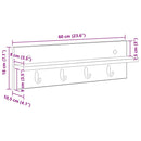 vidaXL Fali Kabáthorog polcokkal Fehér 60 x 10.5 x 18 cm Faanyag
