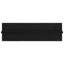 vidaXL Fali Kabáthorog polcokkal Musta tammi 60 x 10.5 x 18 cm Faanyag