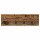 vidaXL Fali Kabáthorog tárolóval Öreg fa 60 x 10,5 x 18 cm Faanyag