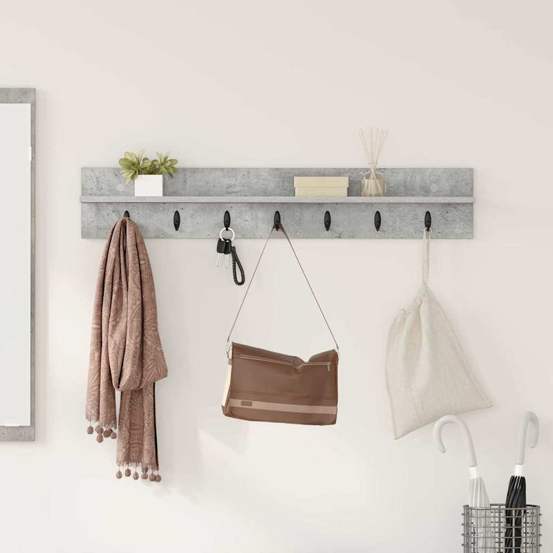 vidaXL Fali Kabáthorog Beton szürke 100 x 10.5 x 18 cm Faanyag