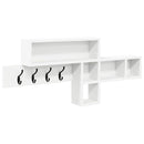 vidaXL Fali Kabáthorog polcokkal Fehér 100 x 12 x 43.5 cm Faanyag